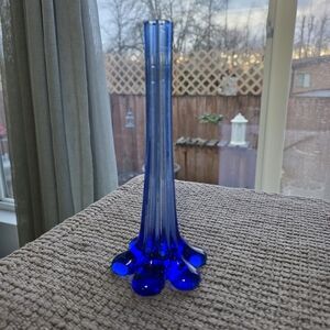 Vintage Cobalt Blue Bud Vase